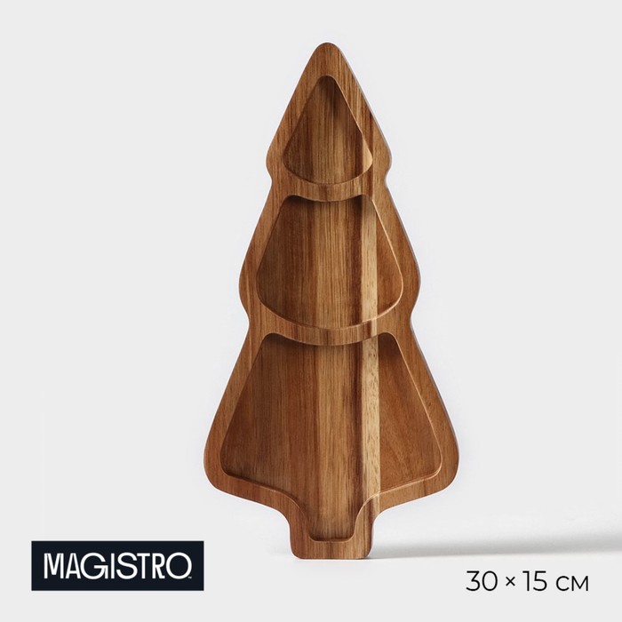 Менажница Magistro «Ёлочка», 30?15?1,8 см, акация