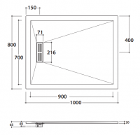 Globo душевой поддон DP210080 80х100 схема 2