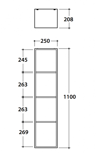 Подвесной шкаф Globo Kubiko KU25110L 25x110 схема 2