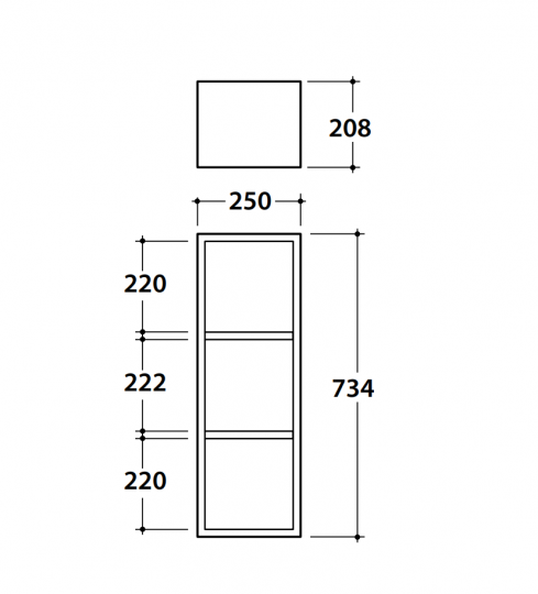 Подвесной шкаф Globo Kubiko KU2573L 25x73,4 схема 2