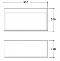 Подвесная тумба Mari' MR3695 95x50x36,8 схема 2