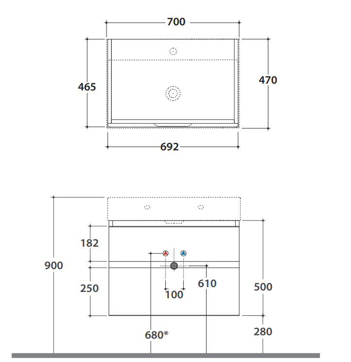Тумба под раковину Globo Plain OP021P 70x47 ФОТО