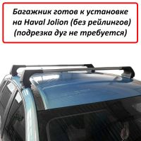 Багажник на крышу Haval Jolion (без рейлингов, 2022-...), ED Tana, с замком, серебристые крыловидные дуги