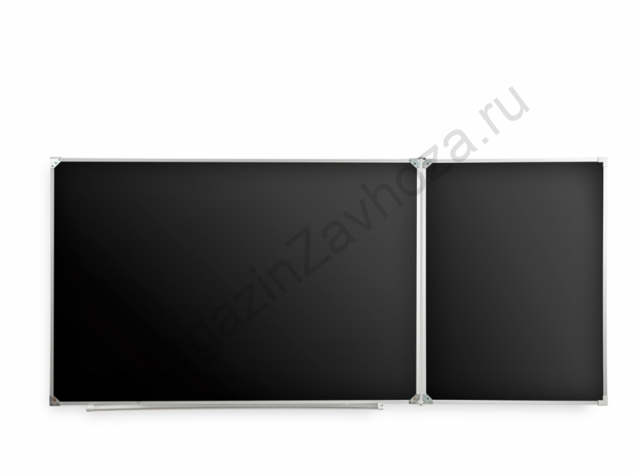 Двухэлементная(П) магнитная полимерная школьная доска 2550х1000 чёрная