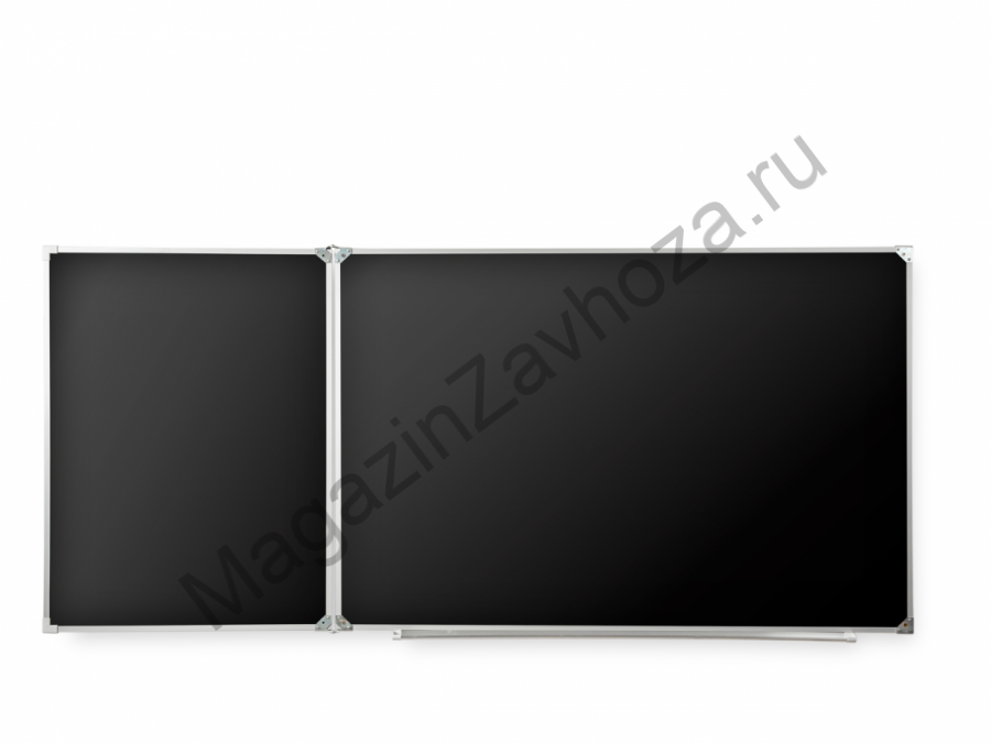 Двухэлементная(Л) магнитная полимерная школьная доска 3000х1000 чёрная