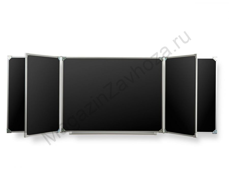 Пятиэлементная магнитная полимерная школьная доска 3600х1200 чёрная