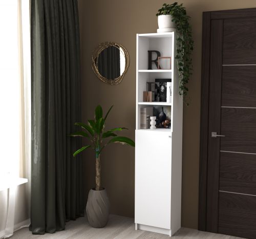 VARMA STAND DOOR Стеллаж с дверью, белый, 39х198 см