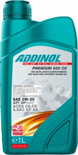 Addinol Premium 020 C6 0W-20, 1л