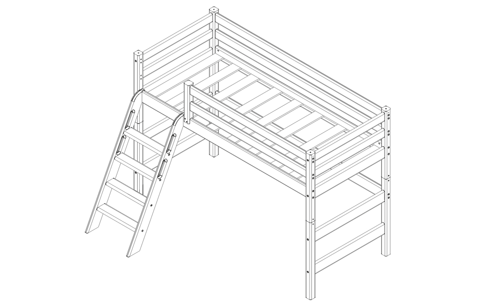 Соня Вариант №6 кровать полувысокая с наклонной лестницей