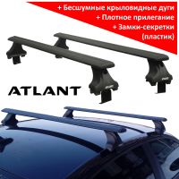 Багажник на крышу Skoda Rapid, Атлант, крыловидные аэродуги (черный цвет)