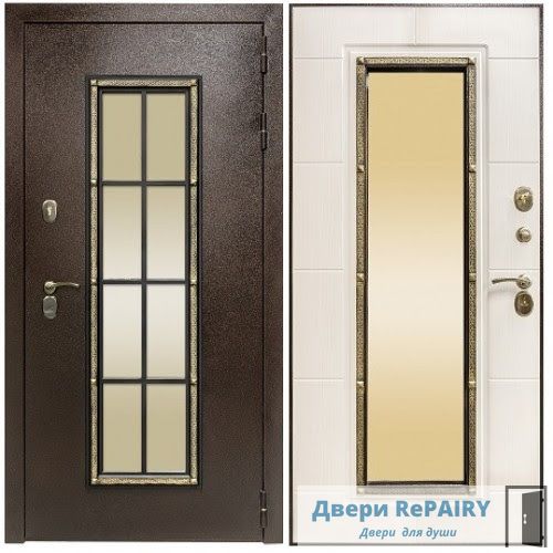 Входная дверь АГОРА Антик медь Лиственница Светлая