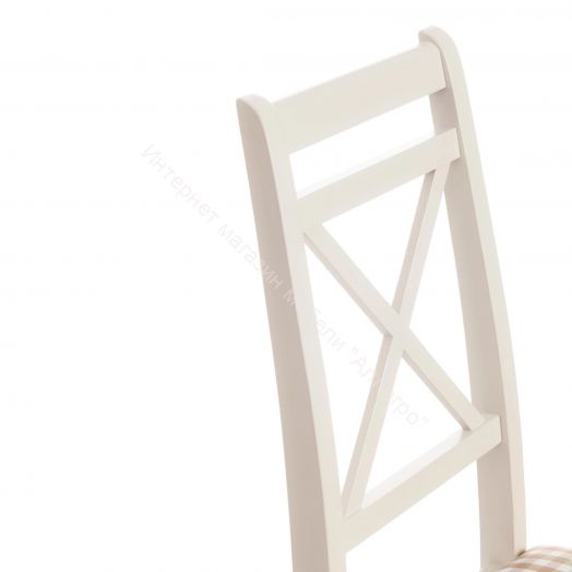 Стул Picasso ( PC-SC ) дерево гевея, 45х53х97см, ivory white (слоновая кость 2-5), Ткань клетка мелкая (S505-18)