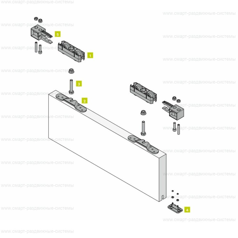 Комплект фурнитуры Krona Koblenz 0830-175 для тяжелых дверей до 175 кг