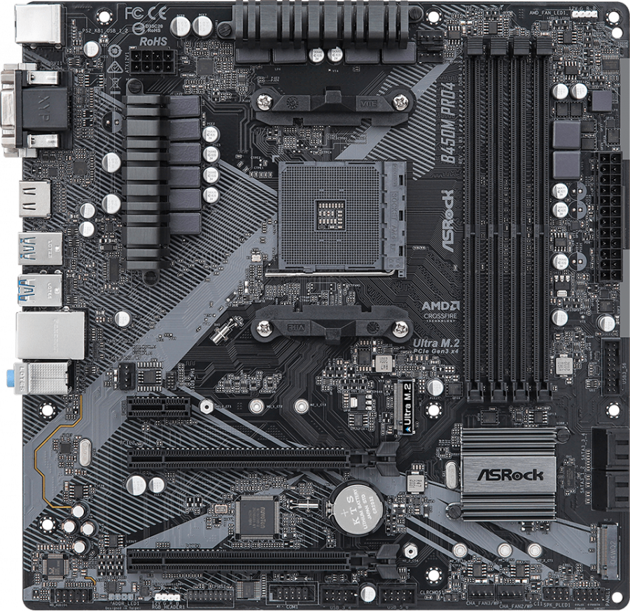 Материнская плата ASRock B450M Pro4 R2.0