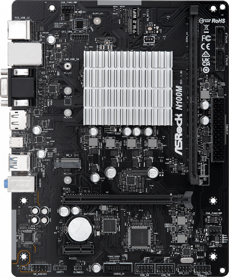 Материнская плата ASRock N100M + Intel N100 onboard