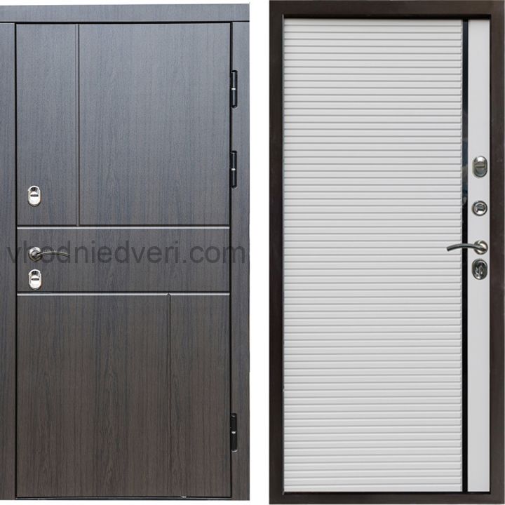 Входная дверь Termo-door Премиум винорит Вертикаль Венге с терморазрывом - Porte white