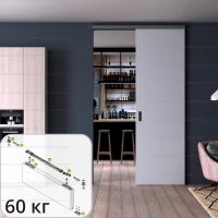 Раздвижная дверь Vega Comfort 60 вдоль стены до 60 кг с доводчиком