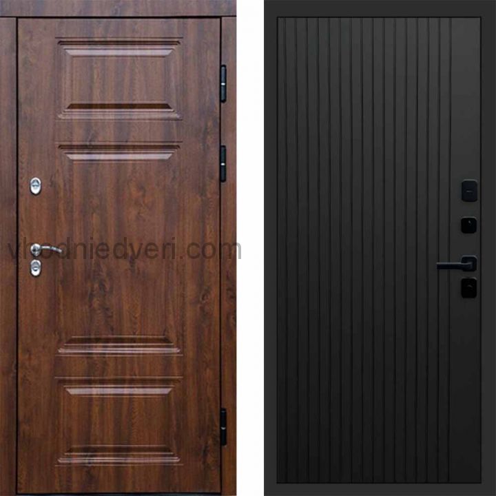 Входная дверь Termo-door Премиум винорит Дуб с терморазрывом - FLAT Черный кварц