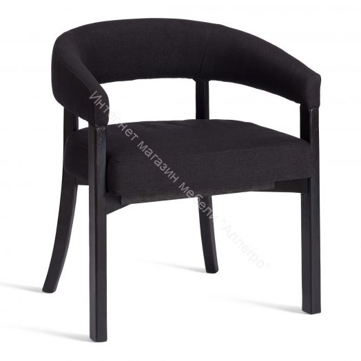 Стул SURTUR дерево вяз/ткань лен, черный/черный лен, 54х53х74 см