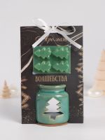 Набор: аромалампа для эфирных масел, мелтсы из воска ароматические «Ёлочка», зелёная, 7.5?7.5?8 см