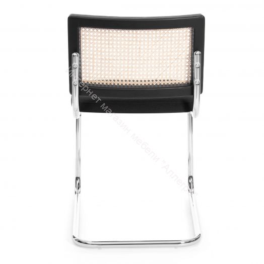 Стул MANI дерево вяз, ротанг/ткань лен, металлический каркас, черный, 46х46х78 см