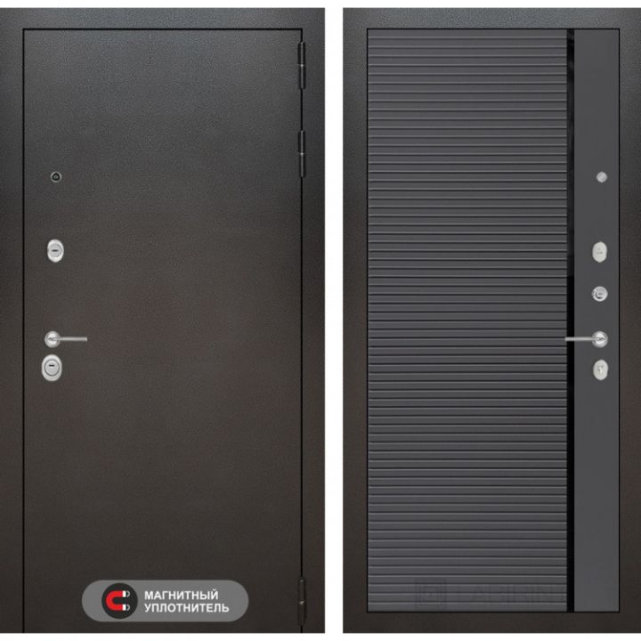 Входная дверь Лабиринт SILVER - 22 Графит софт