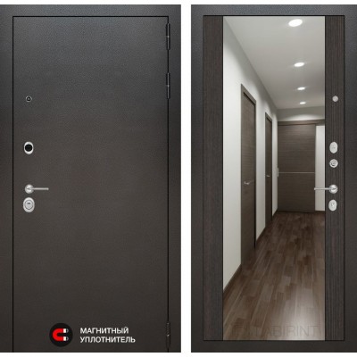 Входная дверь Лабиринт SILVER - Зеркало максимум Венге