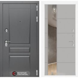 Входная дверь Лабиринт PLATINUM - Зеркало 19 Грей софт
