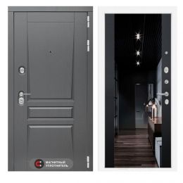 Входная дверь Лабиринт PLATINUM - Зеркало максимум с тонировкой Черный кварц