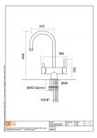 Кухонный смеситель Quadro design Idealaqua Inox 88KG CR с краном для фильтра схема 2
