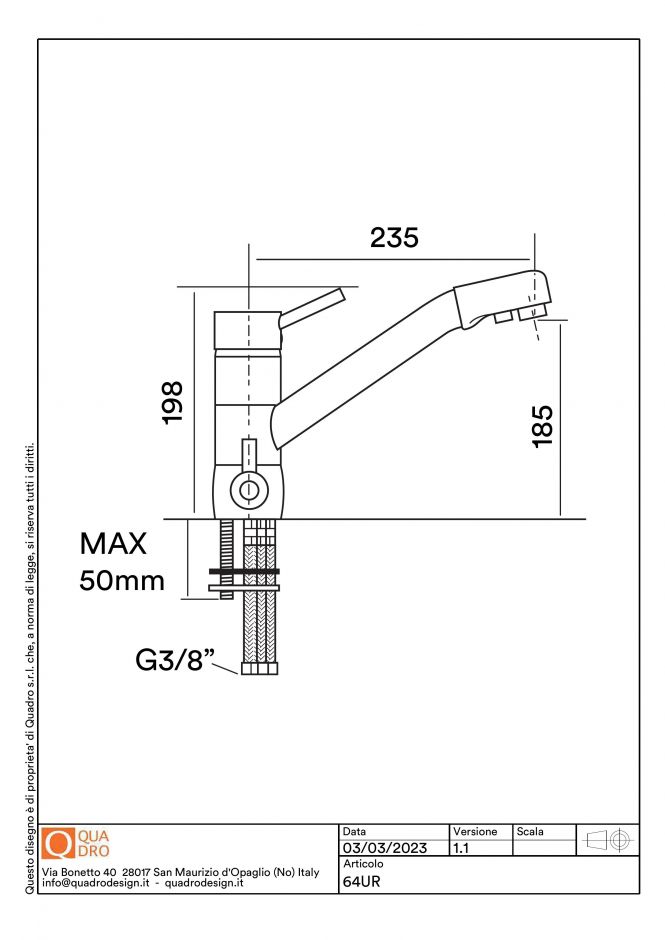 Смеситель для кухонной мойки Quadro design Idealaqua Inox 64UR CR четырехходовый ФОТО