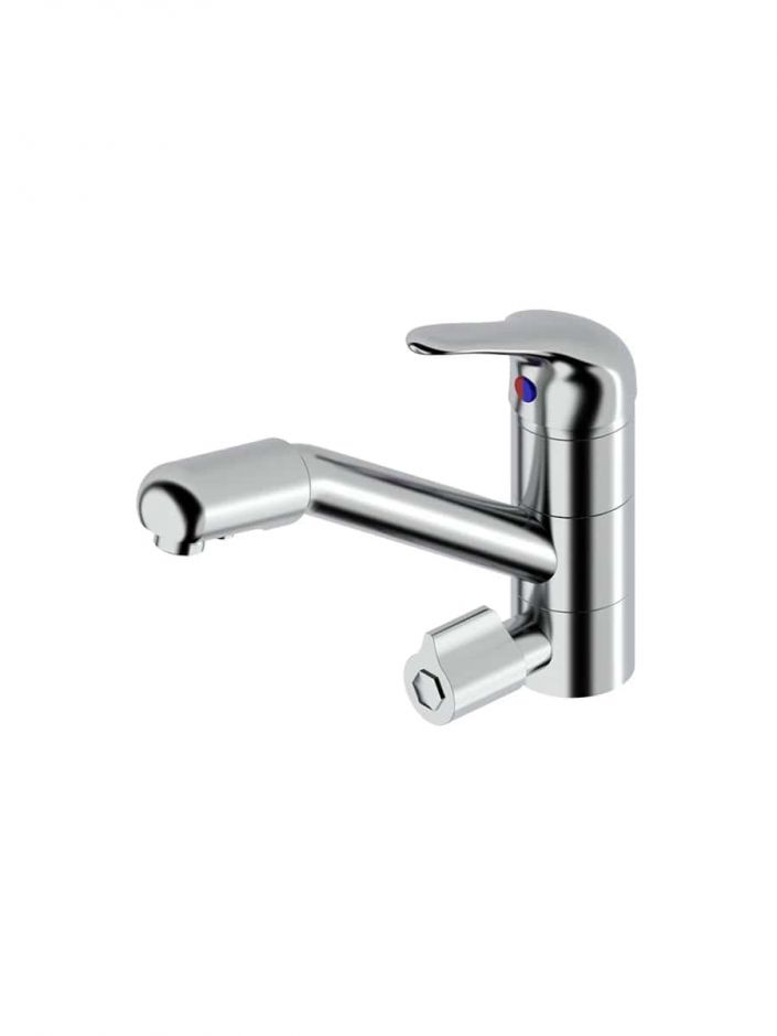 Изображение Смеситель для кухонной мойки Quadro design Idealaqua Inox 64P/1 с краном для фильтра