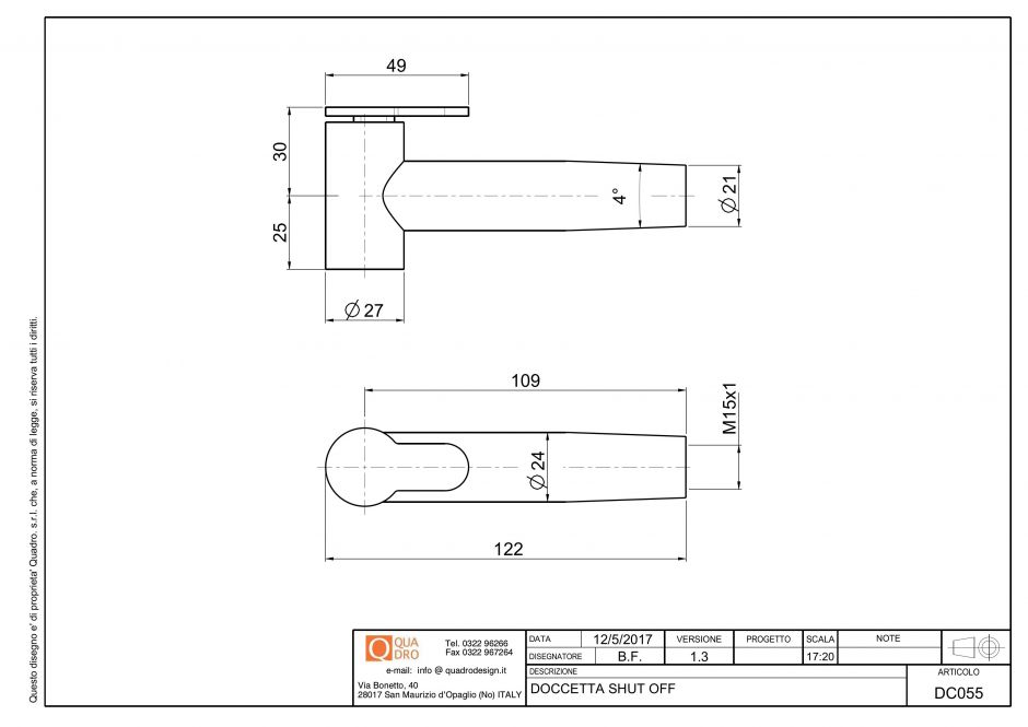 Лейка для гигиенического душа Quadro design Shower DC056 ФОТО
