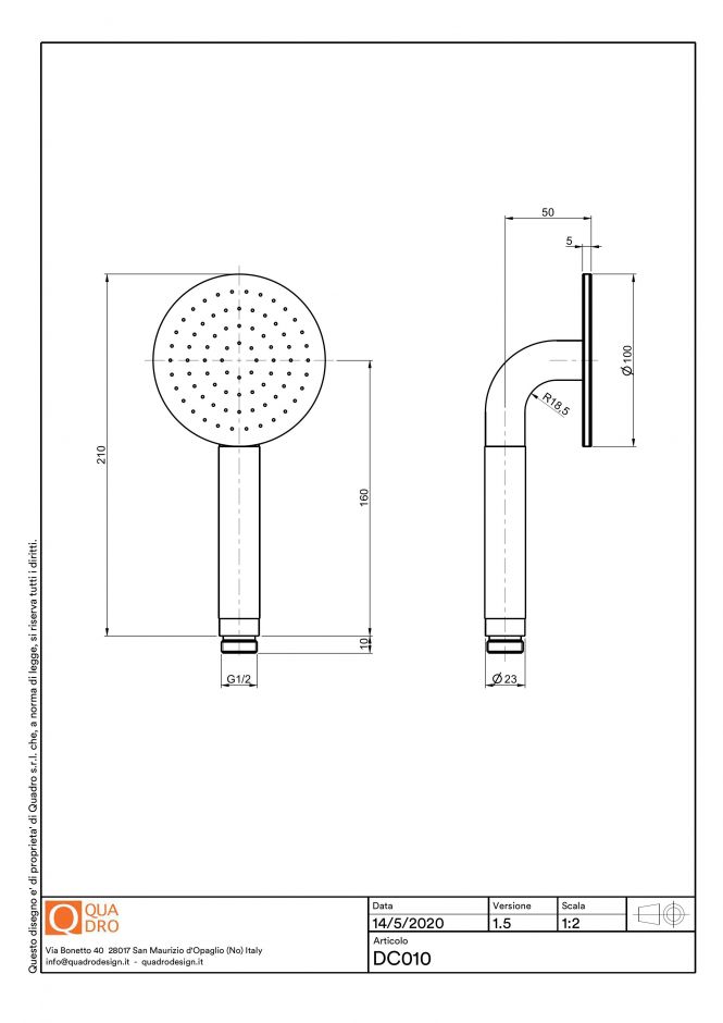 Ручная душевая лейка Quadro design Shower DC010 AS ФОТО