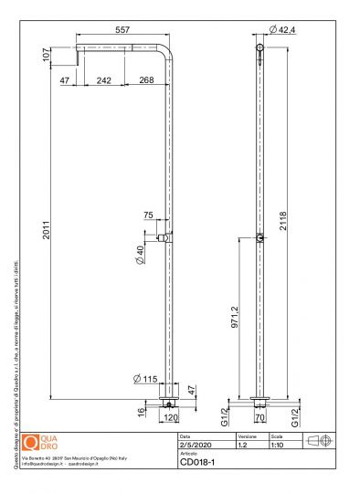 Душевая стойка Quadro design Shower CD018.1/1 AS схема 3
