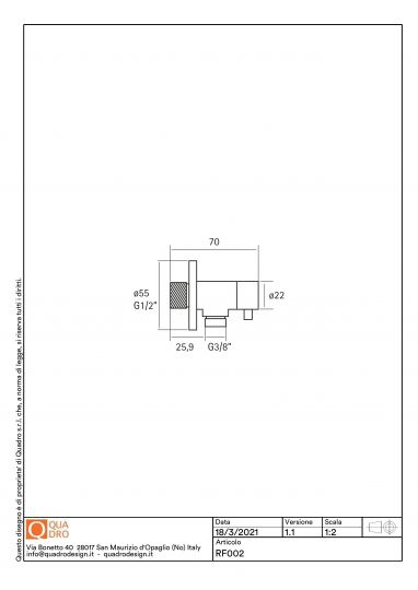 Запорный вентиль Quadro design Complements RF002 AS схема 2