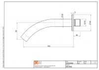 Излив встраиваемого смесителя Quadro design Complements BC002 изогнутый схема 2 Излив встраиваемого смесителя Quadro design Complements BC002 изогнутый схема 2