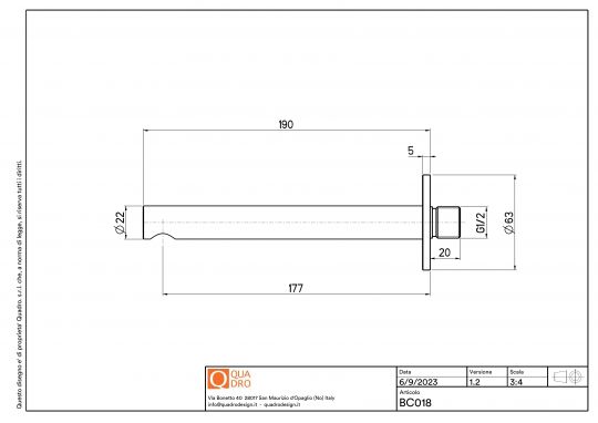 Излив Quadro design Complements BC018 прямой схема 2 Излив Quadro design Complements BC018 прямой схема 2
