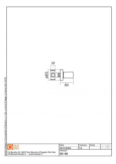 Настенный дивертор 2-ходовой Quadro design Ono 90 46 AS схема 2 Настенный дивертор 2-ходовой Quadro design Ono 90 46 AS схема 2