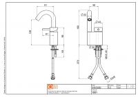 Смеситель для раковины Quadro design Ottavo 13 01 AS схема 3