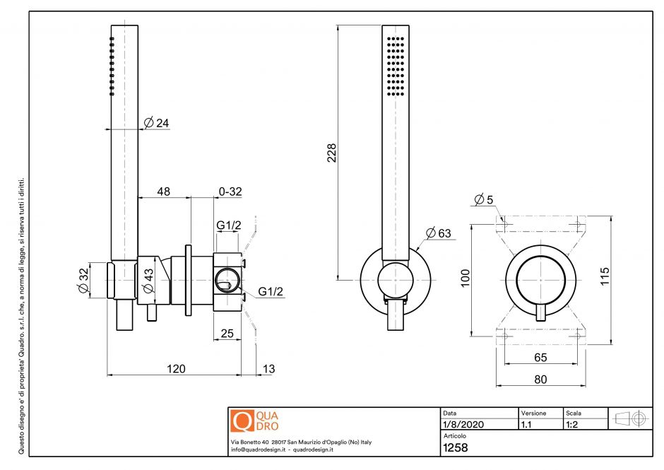 Смеситель для душа Quadro design Source 12 58.00 встраиваемый ФОТО
