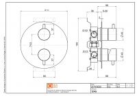 Смеситель для душа Quadro design Source 12 45 AS на 2 потребителя встраиваемый схема 2