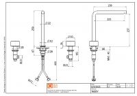 Смеситель для раковины Quadro design Stereo 16 32V высокий 3 отверстия схема 5