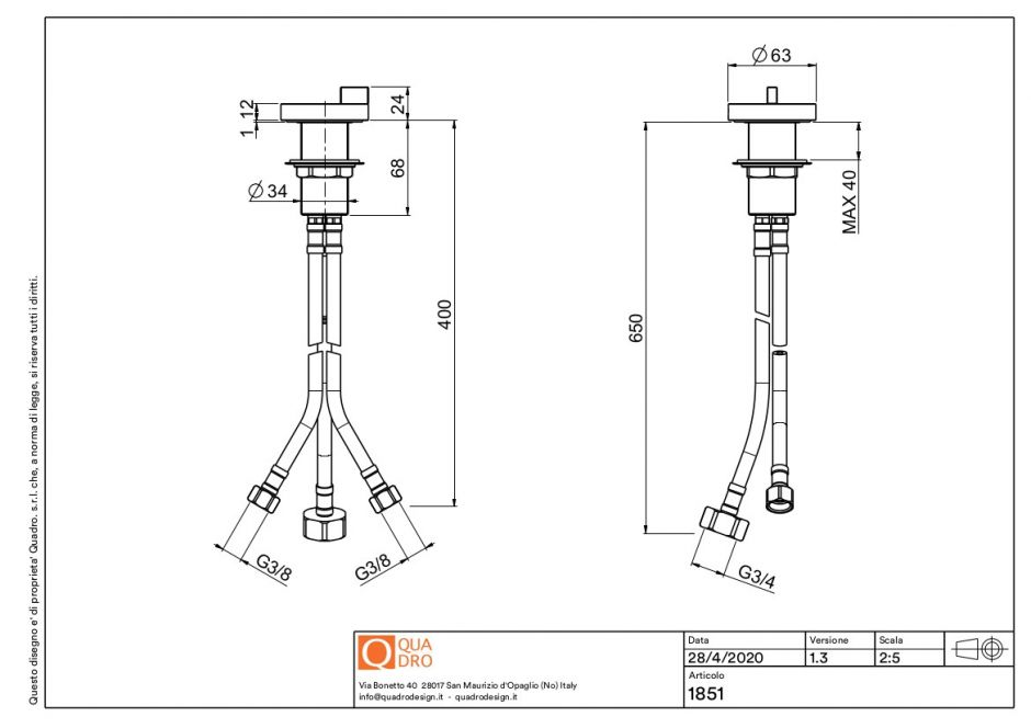 Рычаг гидропрогрессивного настольного смесителя Quadro design Q 18 51 ФОТО