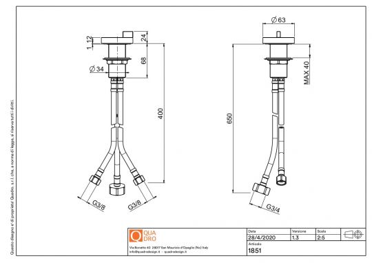 Рычаг гидропрогрессивного настольного смесителя Quadro design Q 18 51 схема 4