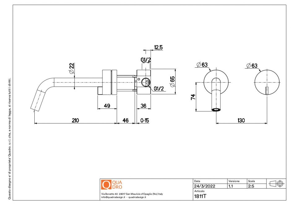 Смеситель для раковины Quadro design Q 18 11T скрытый монтаж ФОТО