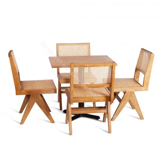 Стул LOKI дерево вяз/ротанг, 51х44х86 см, Груша (№3)