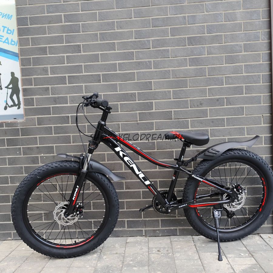 Велосипед 24" х 3.0" алюминиевый спицы детский полуфэт Kenli BlRd