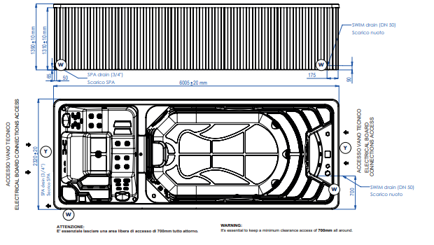 СПА бассейн Albatros Harry Swim 1 с противотоком 600х230 ФОТО