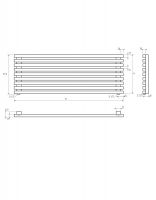 Полотенцесушитель водяной горизонтальный Broner MOOT H 12 580.800 30х30 800 мм схема 2